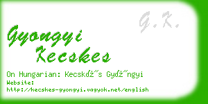 gyongyi kecskes business card
